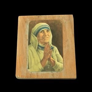 Saint Mother Teresa of Calcutta Collectible Wood Photo Plaque Religious Catholic